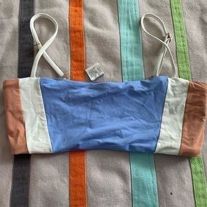NWOT L*space color block bikini top, small
